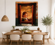The Rose in the Window Canvas Painting