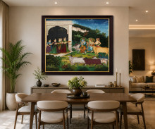 Krishna's Return to Vrindavan Canvas Painting
